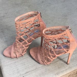 Caged/net sandal heels